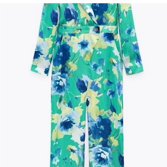 ZARA FLORAL JUMPSUIT - Picture 4 of 4